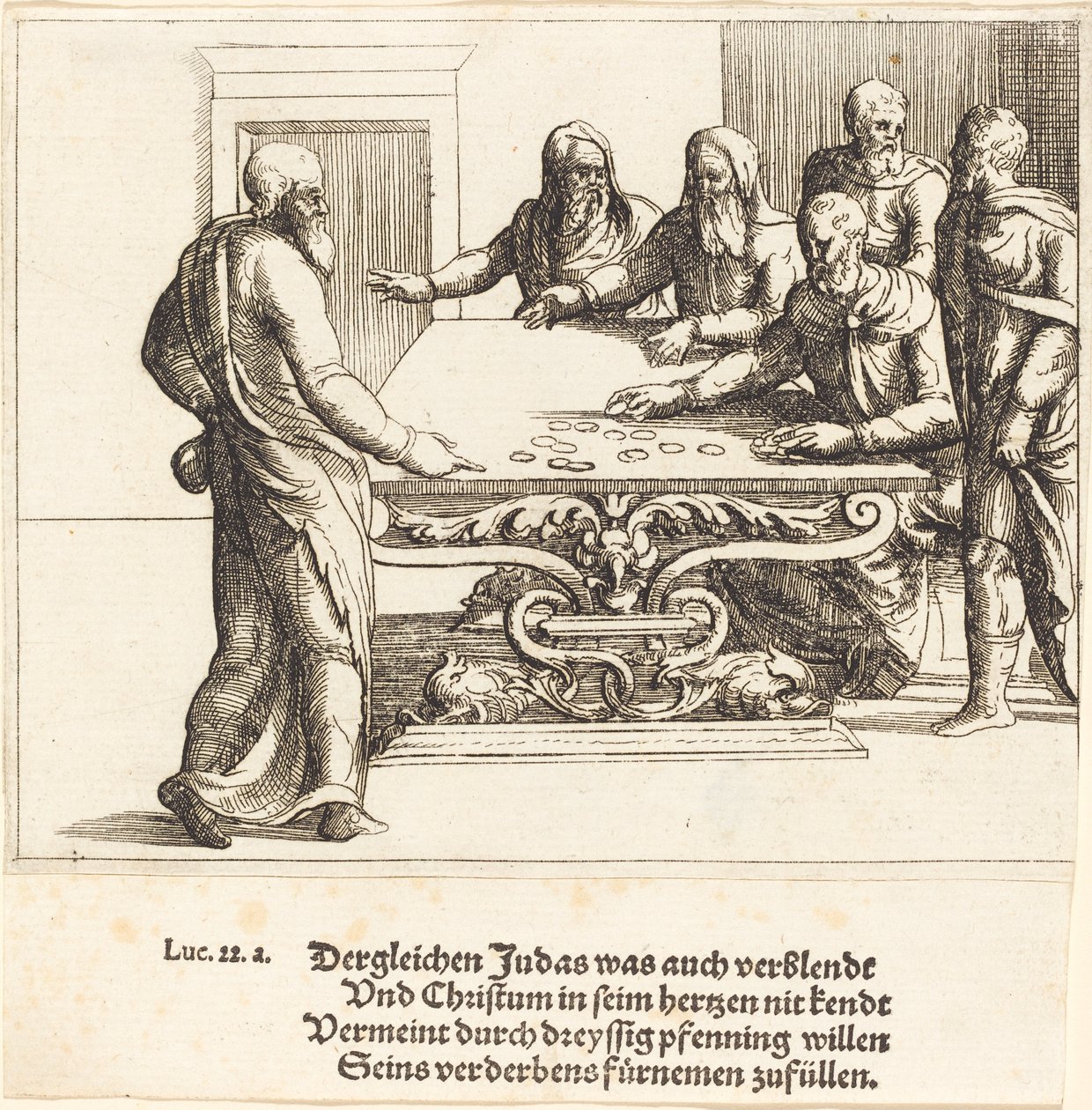 Die Zahlung des Judas von Augustin Hirschvogel