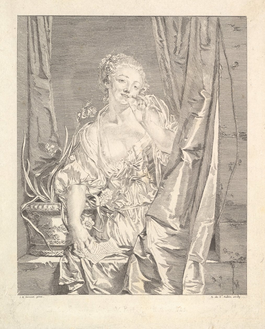 Der gesendete Kuss von Augustin de Saint Aubin