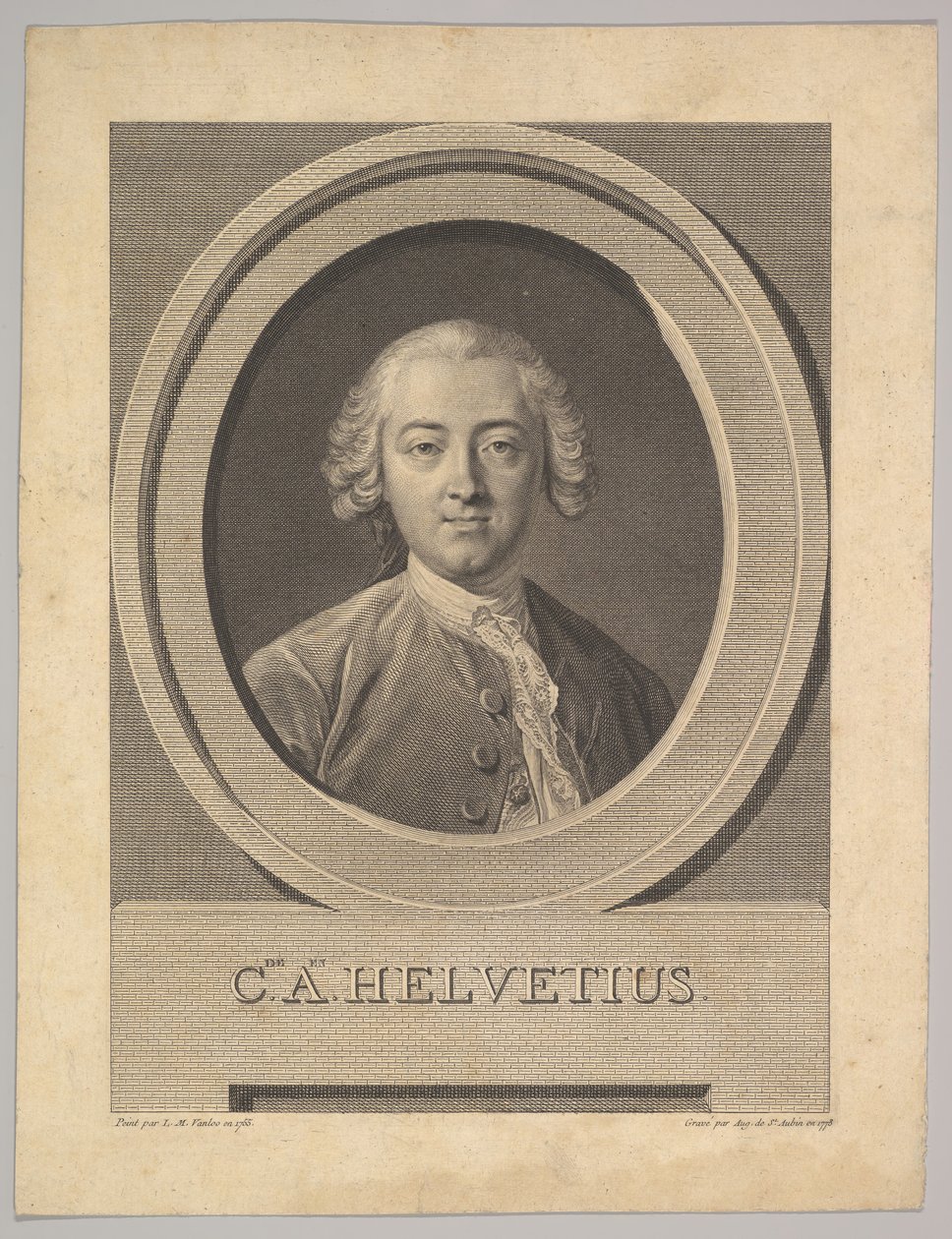 Porträt von Claude Adrien Helvétius, 1772 von Augustin de Saint Aubin