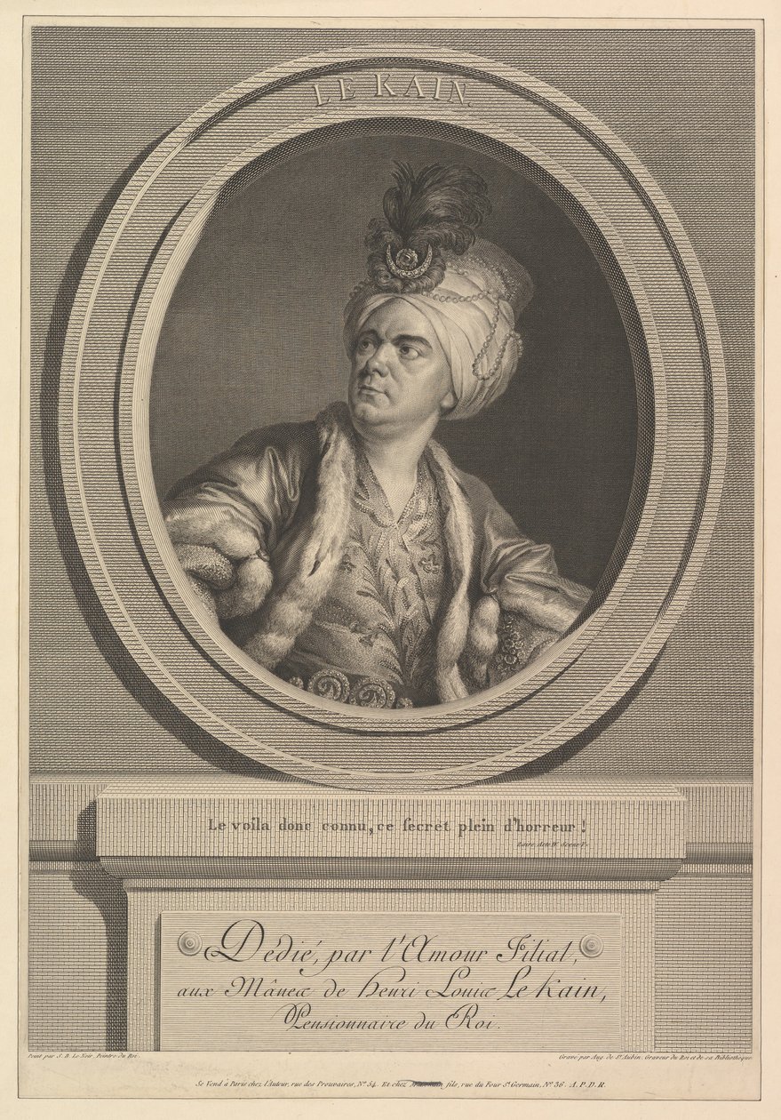 Porträt von Henri-Louis Le Kain von Augustin de Saint Aubin
