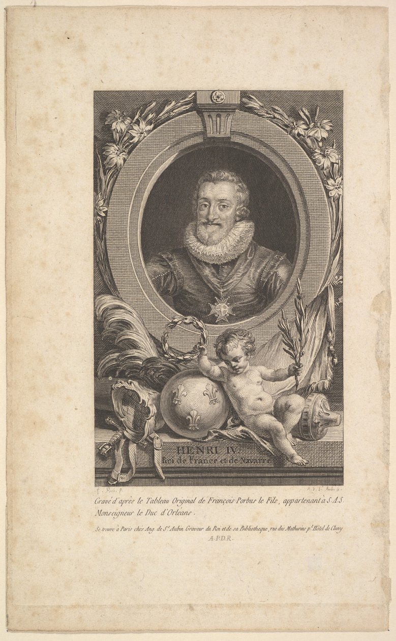 Porträt von Henri IV, 1777 von Augustin de Saint Aubin