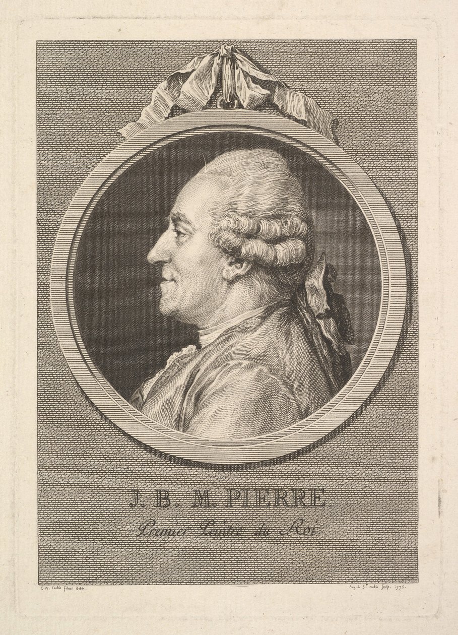 Porträt von Jean-Baptiste-Marie Pierre, 1775 von Augustin de Saint Aubin