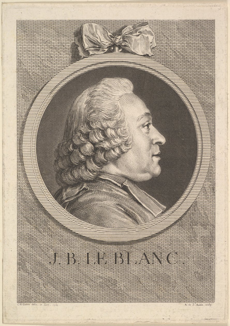 Porträt von Jean-Baptiste Le Blanc, 1750 von Augustin de Saint Aubin