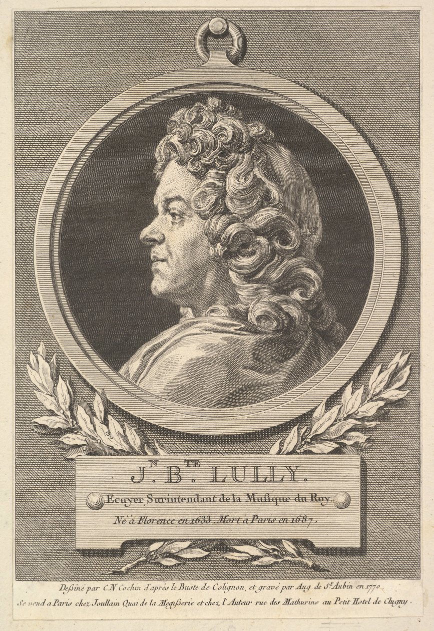 Porträt von Jean-Baptiste Lully, 1770 von Augustin de Saint Aubin