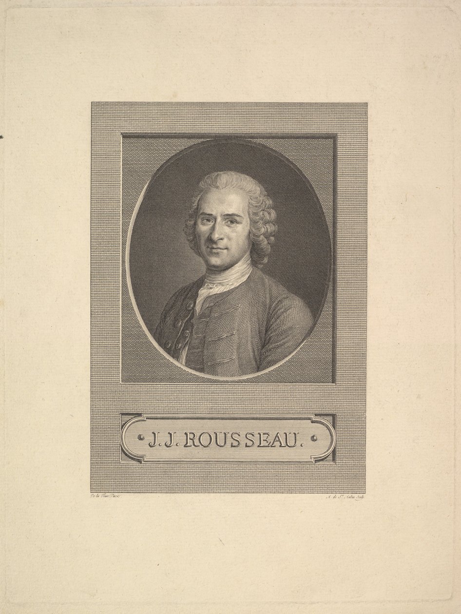 Porträt von Jean-Jacques Rousseau von Augustin de Saint Aubin
