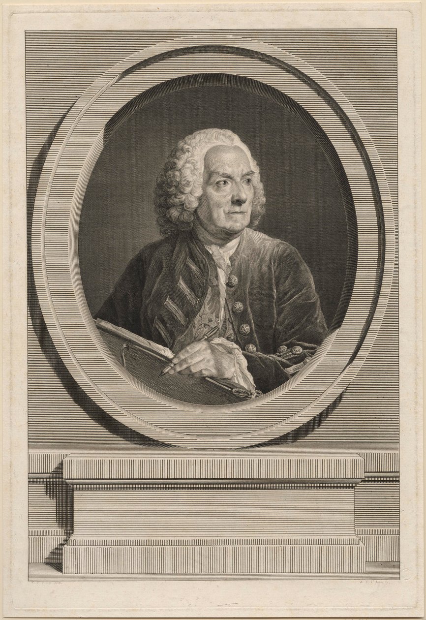 Porträt von Louis de Silvestre von Augustin de Saint Aubin