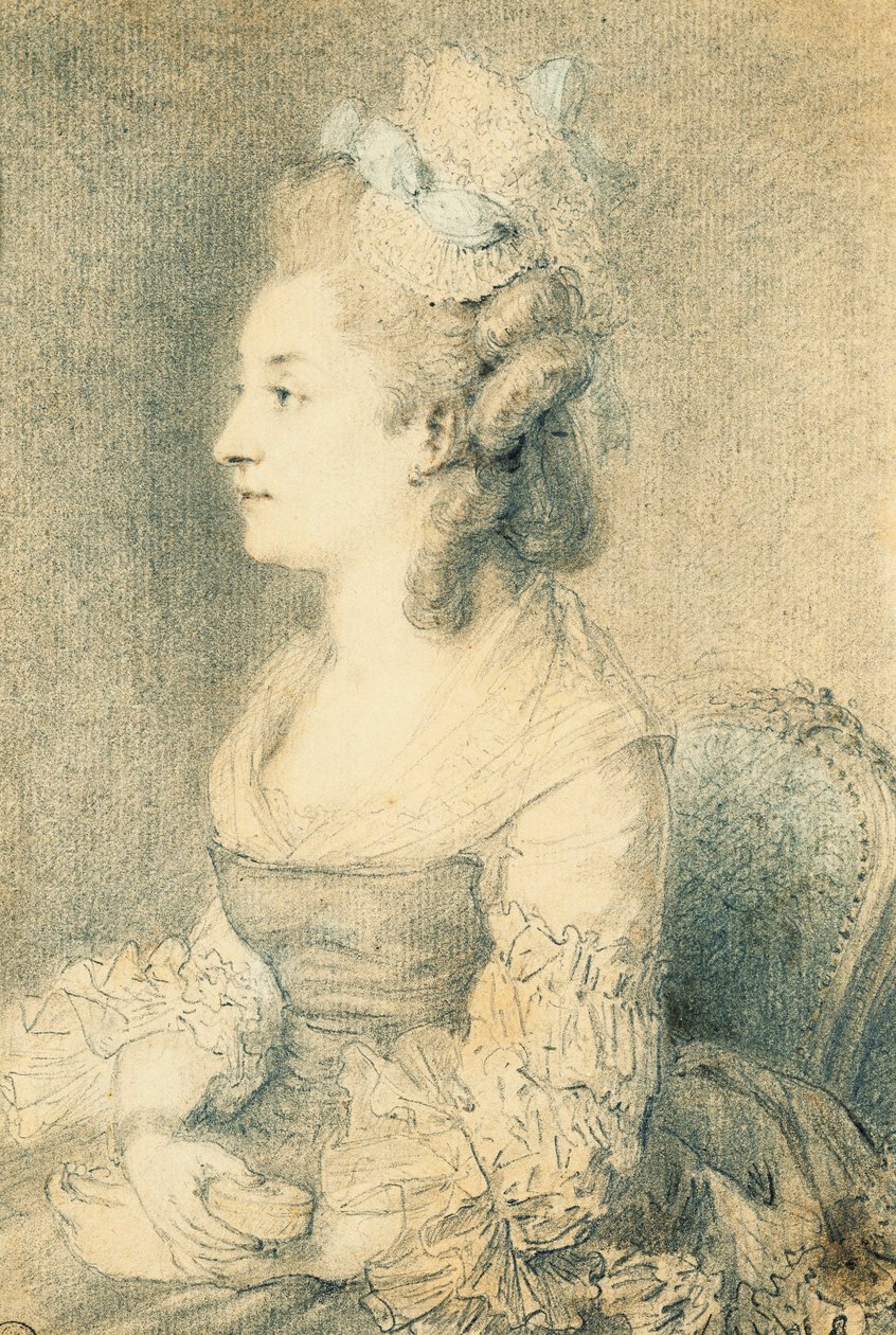Porträt der Frau des Künstlers von Augustin de Saint Aubin