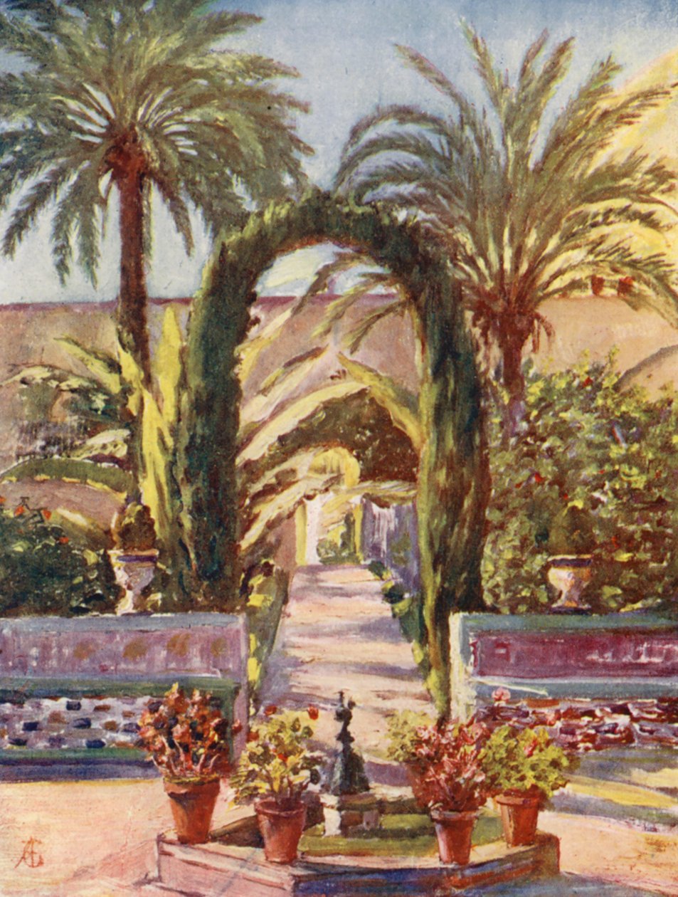 Im Garten des Alcazar, Sevilla von Augustine Fitzgerald