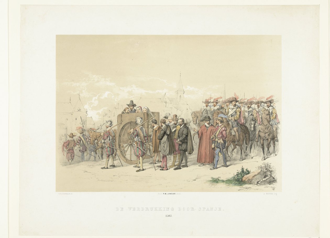 Verschleppung von Bürgern in Gefangenschaft durch spanische Soldaten, 1567 von Augustinus Jacobus Bernardus Wouters