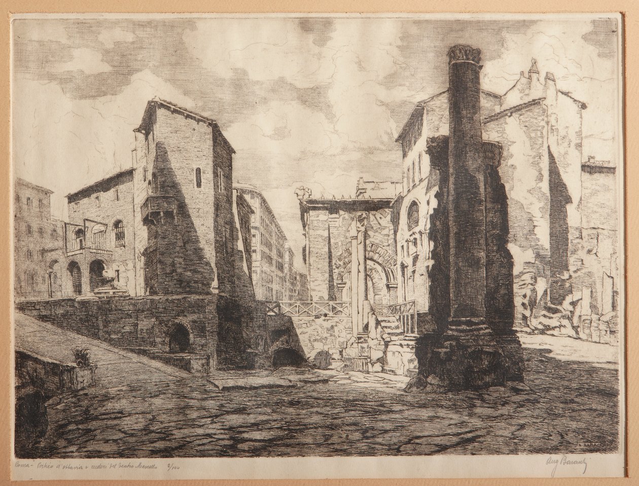 Rom, Portikus der Octaviae und die Ruinen des Theaters von Marcellus von Augusto Baracchi