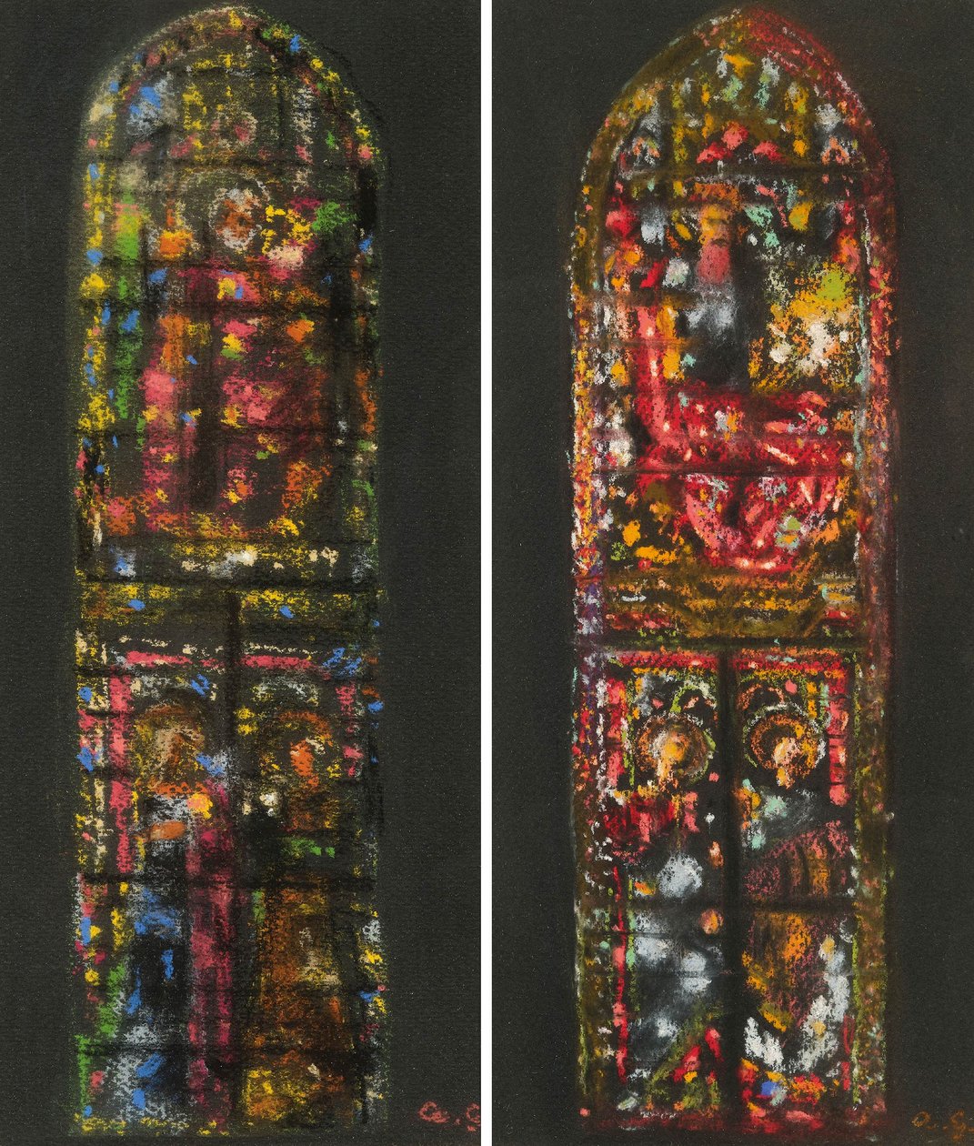 Skizzen nach einem Glasfenster im Dom von Florenz von Augusto Giacometti