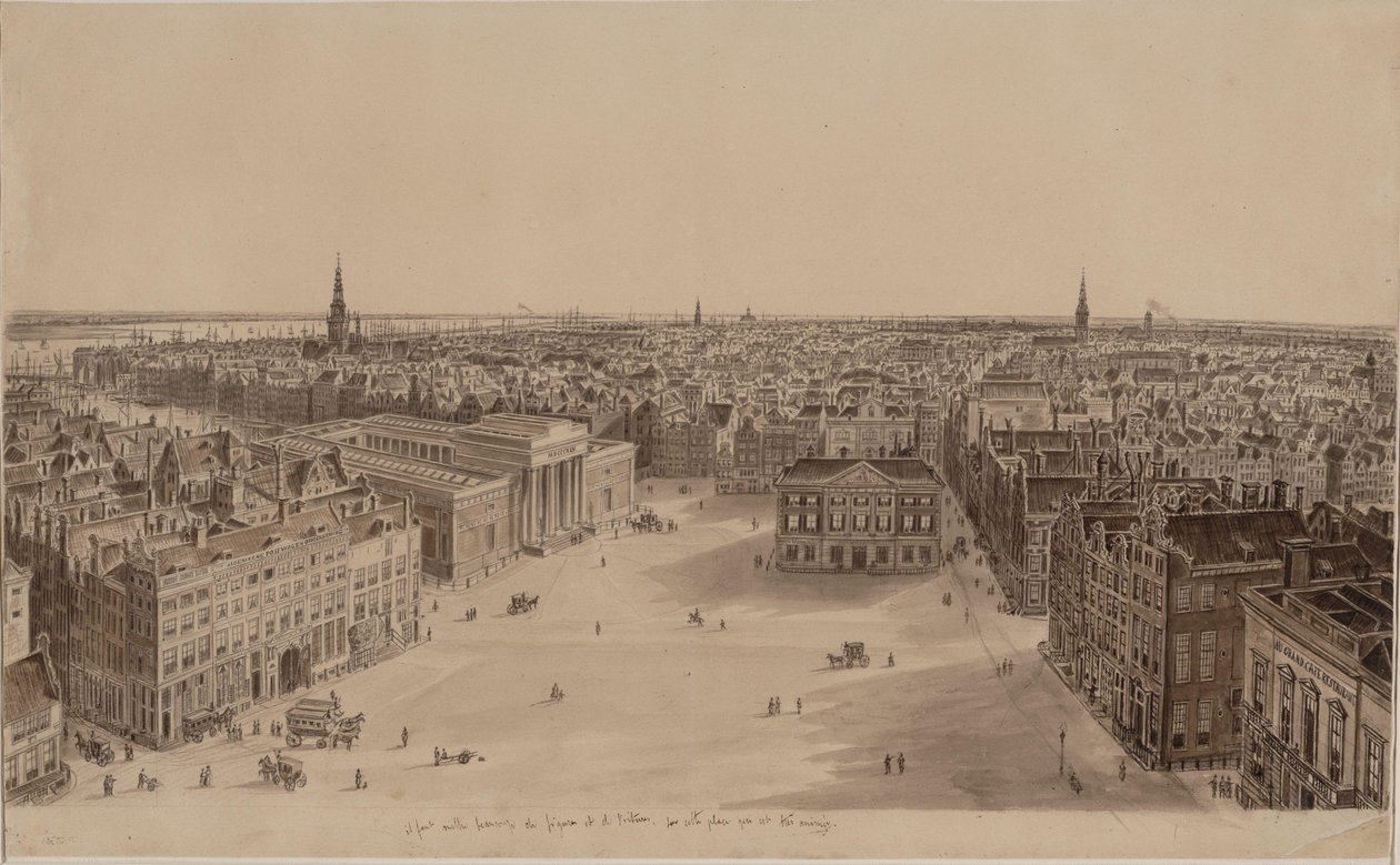 Blick auf Amsterdam vom Turm des Königspalastes von Augustus Wijnantz