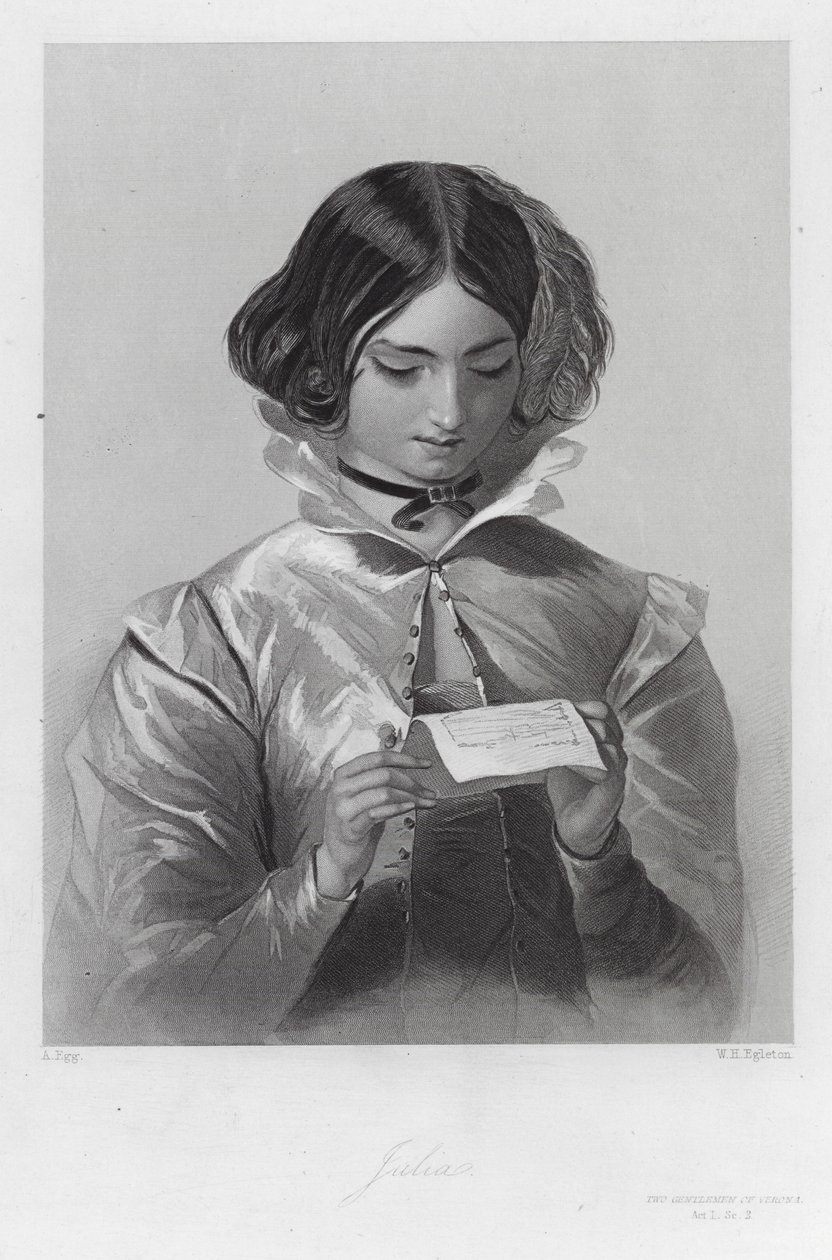 Julia, eine Figur in Die zwei Herren aus Verona von Augustus (after) Egg