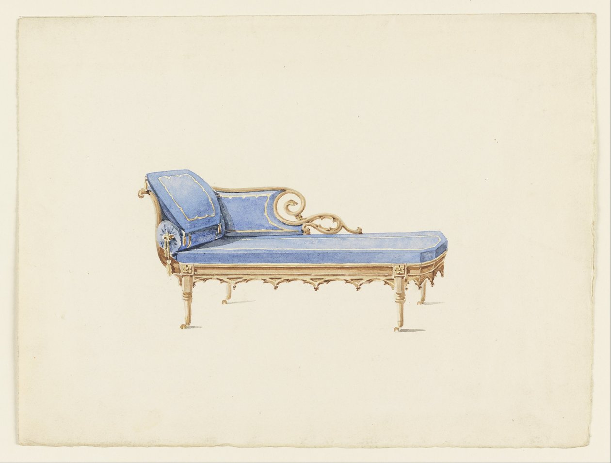 Entwurf für ein Sofa im Stil der Gotik-Renaissance von Augustus Charles Pugin