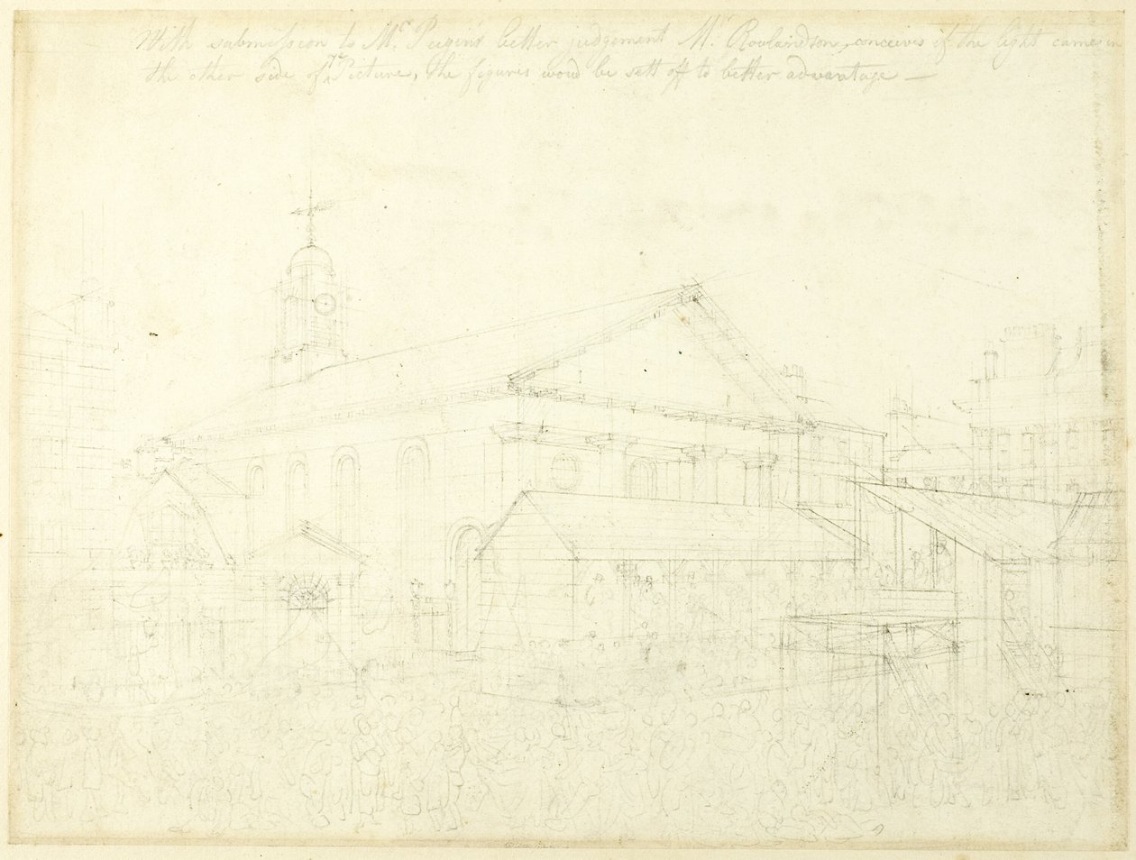Studie für Covent Garden Market, Westminster-Wahl, aus Microcosm of London von Augustus Charles Pugin