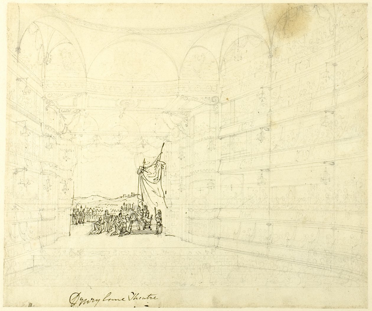 Studie für Drurylane Theater, aus Microcosm of London von Augustus Charles Pugin