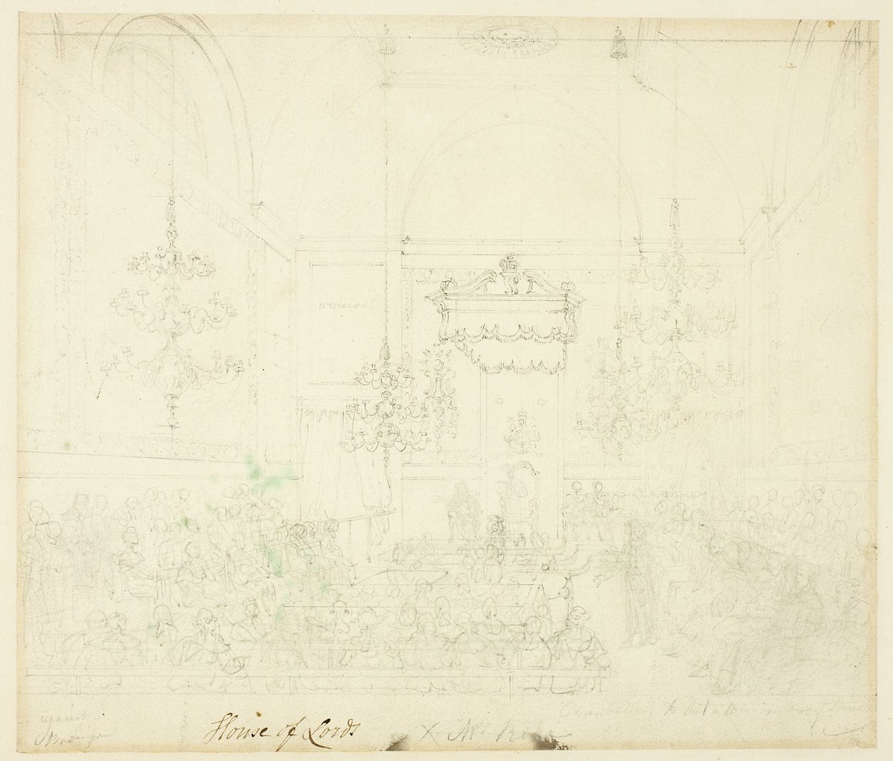 Studie für das House of Lords, aus Microcosm of London von Augustus Charles Pugin