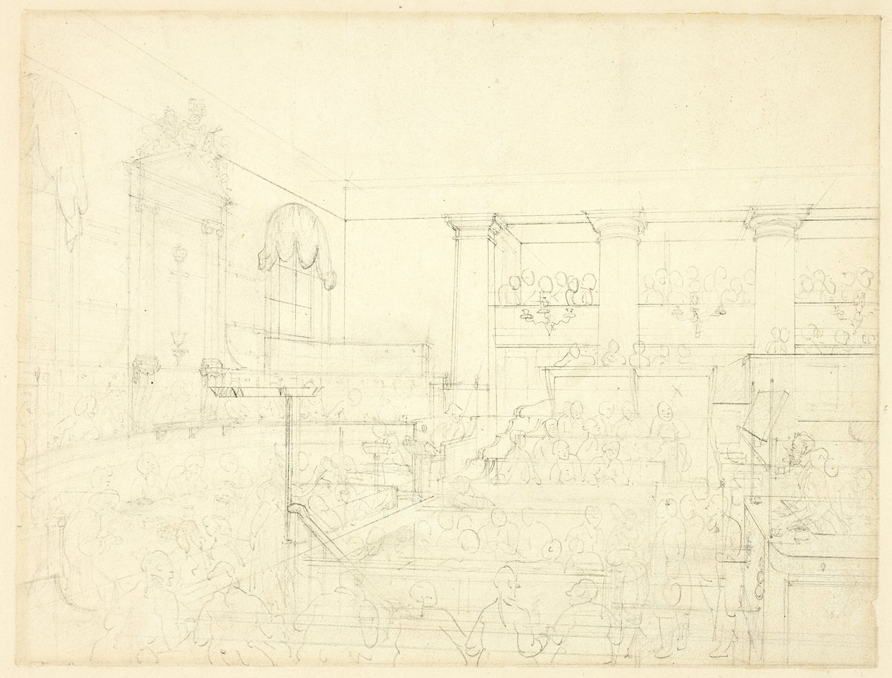 Studie für Old Bailey, aus Microcosm of London von Augustus Charles Pugin