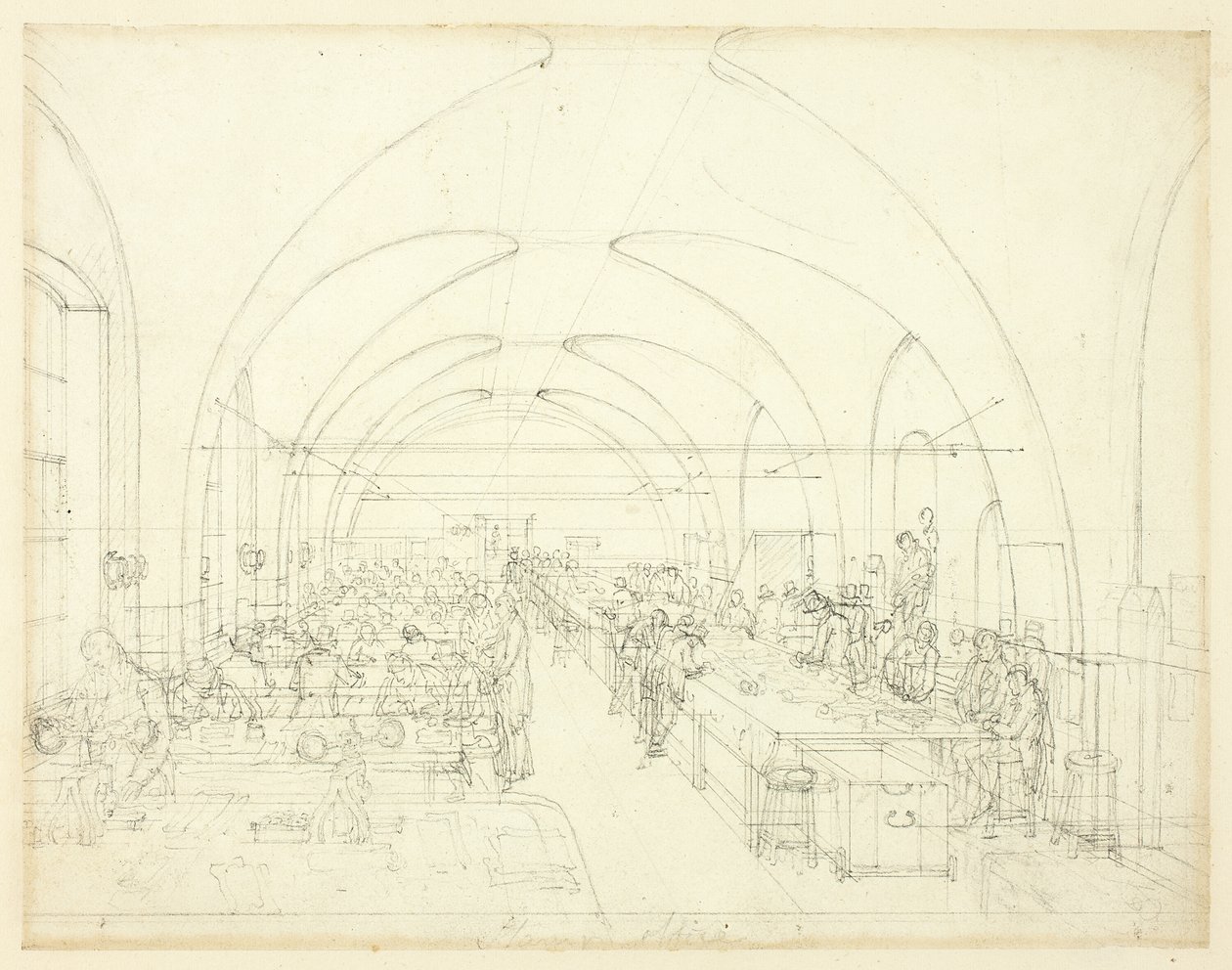 Studie für das Stempelamt, aus Microcosm of London von Augustus Charles Pugin