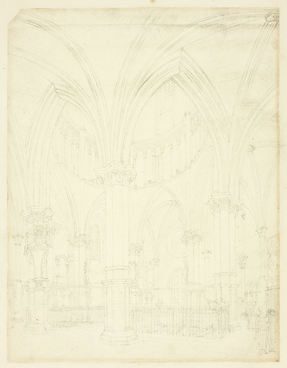 Studie für die Temple Church, aus Microcosm of London von Augustus Charles Pugin