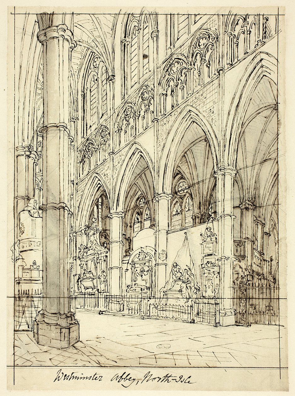 Studie für Westminster Abbey, aus Microcosm of London von Augustus Charles Pugin