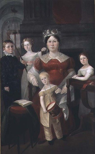Porträt von Mrs. John Piper und Familie, um 1826 von Augustus Earle