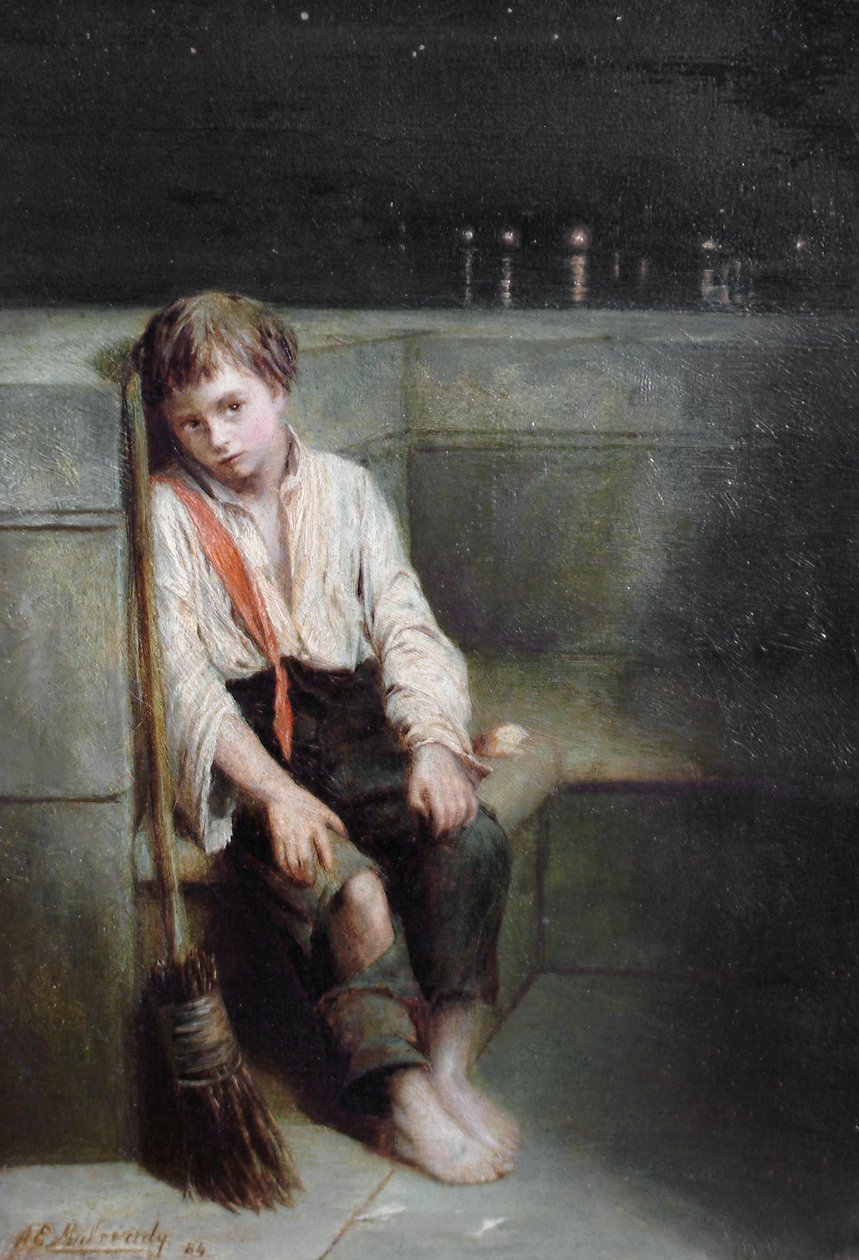 Ein Londoner Jo - das Ende des Tages von Augustus Edwin Mulready