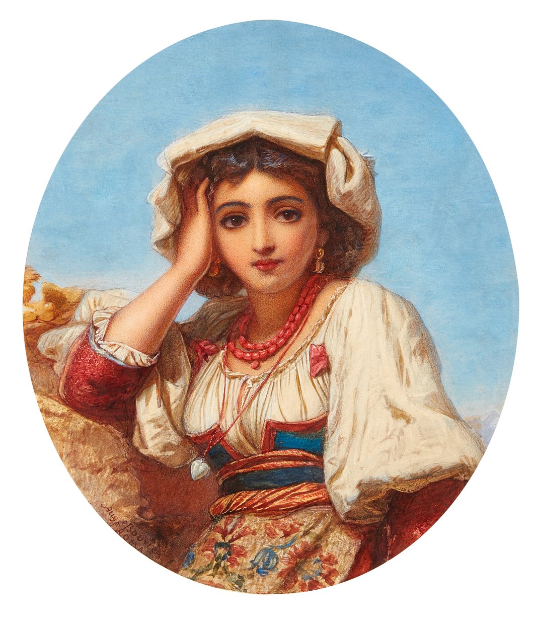 Kopf eines italienischen Mädchens von Augustus Jules Bouvier