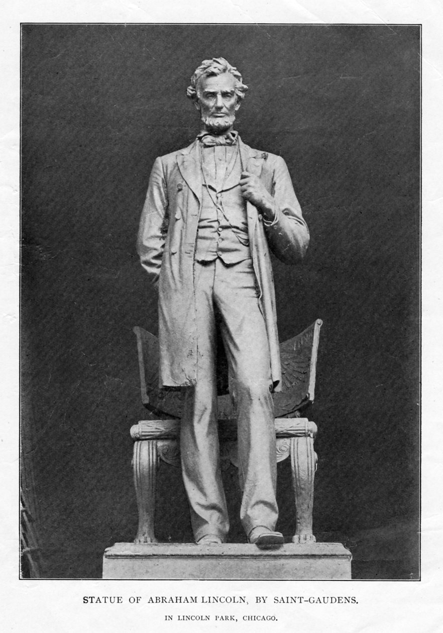 Statue von Abraham Lincoln, Lincoln Park, Chicago, 1887 von Augustus Saint Gaudens