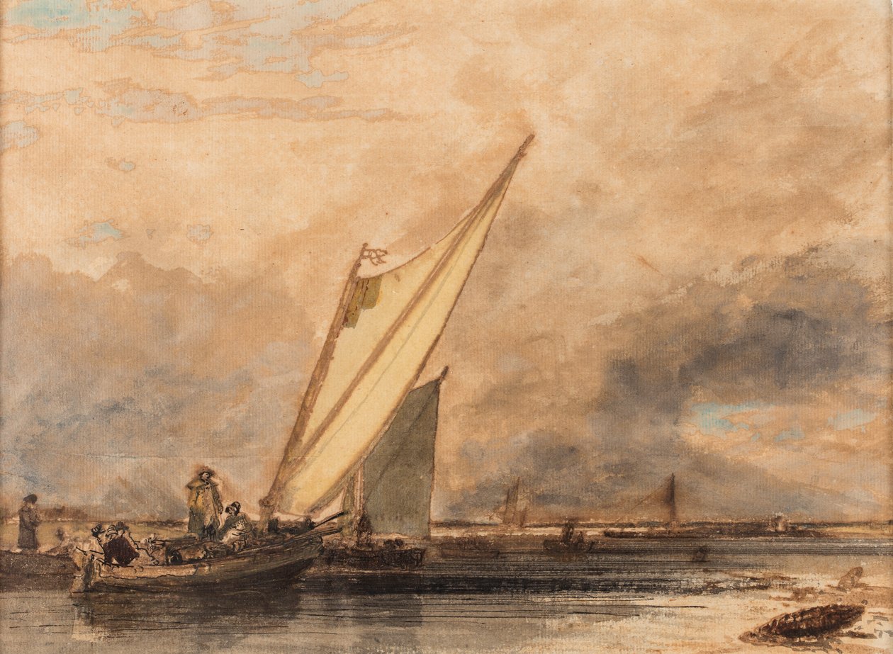 Auf der Medway, Datum unbekannt (Aquarell auf Papier) von Augustus Wall Callcott