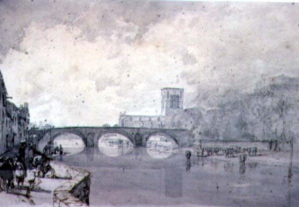 Die Abtei und Nungate-Brücke, Haddington, East Lothian von Augustus Wall Callcott