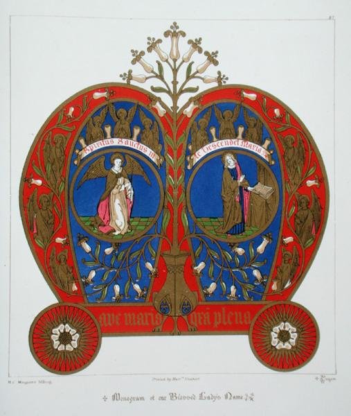 Monogramm des Namens unserer gesegneten Dame, aus 