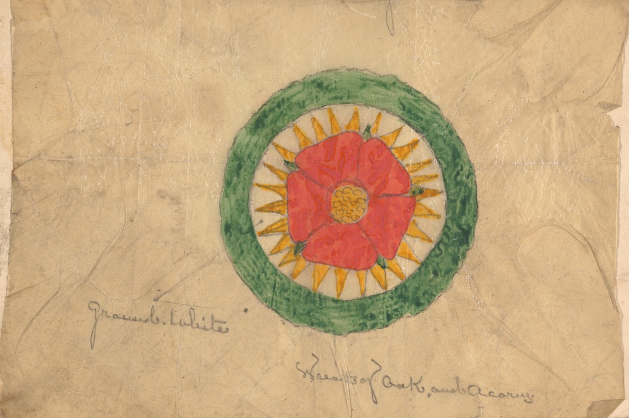 Entwurf für einen Kranz aus Eiche und Eichel, möglicherweise im Zusammenhang mit Entwürfen für den Stuhl des Sprechers von Augustus Welby Northmore Pugin
