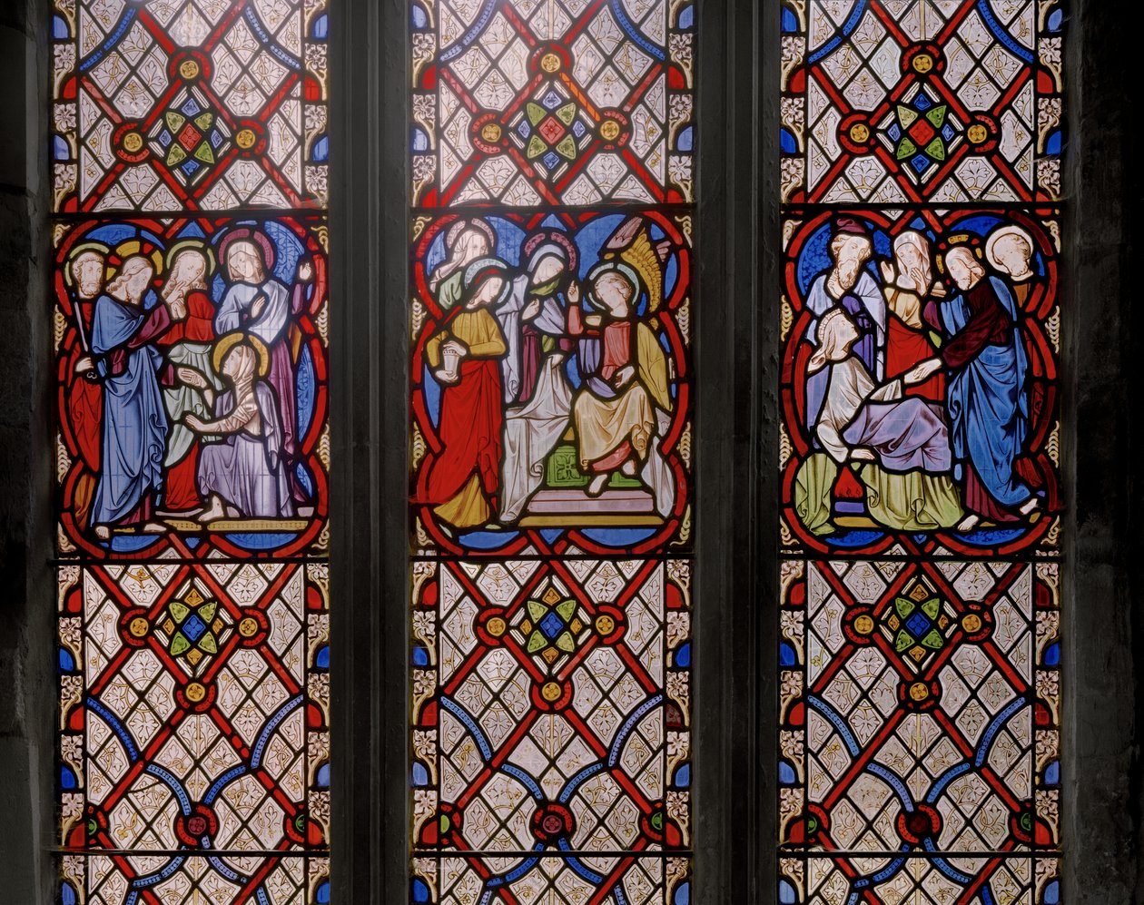 Auferweckung des Lazarus, die Marien am Grab und die Auferweckung der Tochter des Jairus (Detail) von Augustus Welby Northmore Pugin
