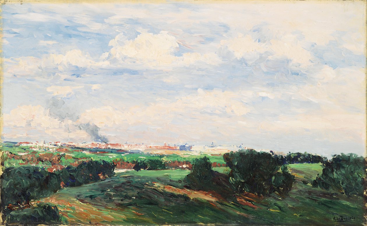 Blick auf Madrid vom Plantío de los Infantes oder Madrid von El Pardo gesehen von Aureliano de Beruete