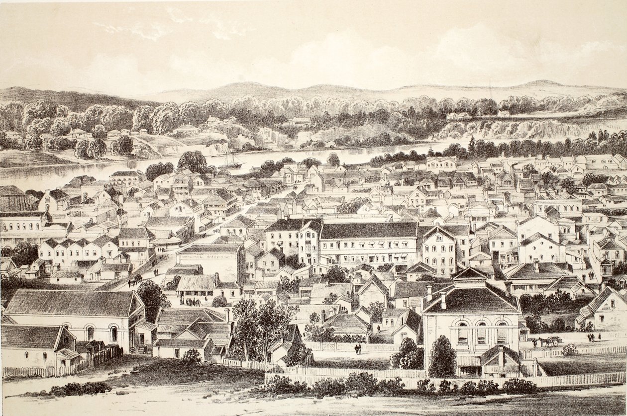 Brisbane, aus Die Geschichte von Australasien von David Blair, McGrady, Thomson und Niven, 1879 von Australian School