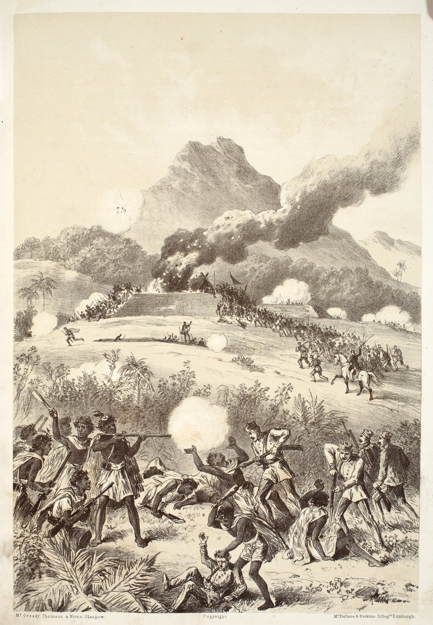 Einnahme eines Maori-Redoubts, aus Die Geschichte von Australasien von David Blair, McGrady, Thomson und Niven, 1879 von Australian School