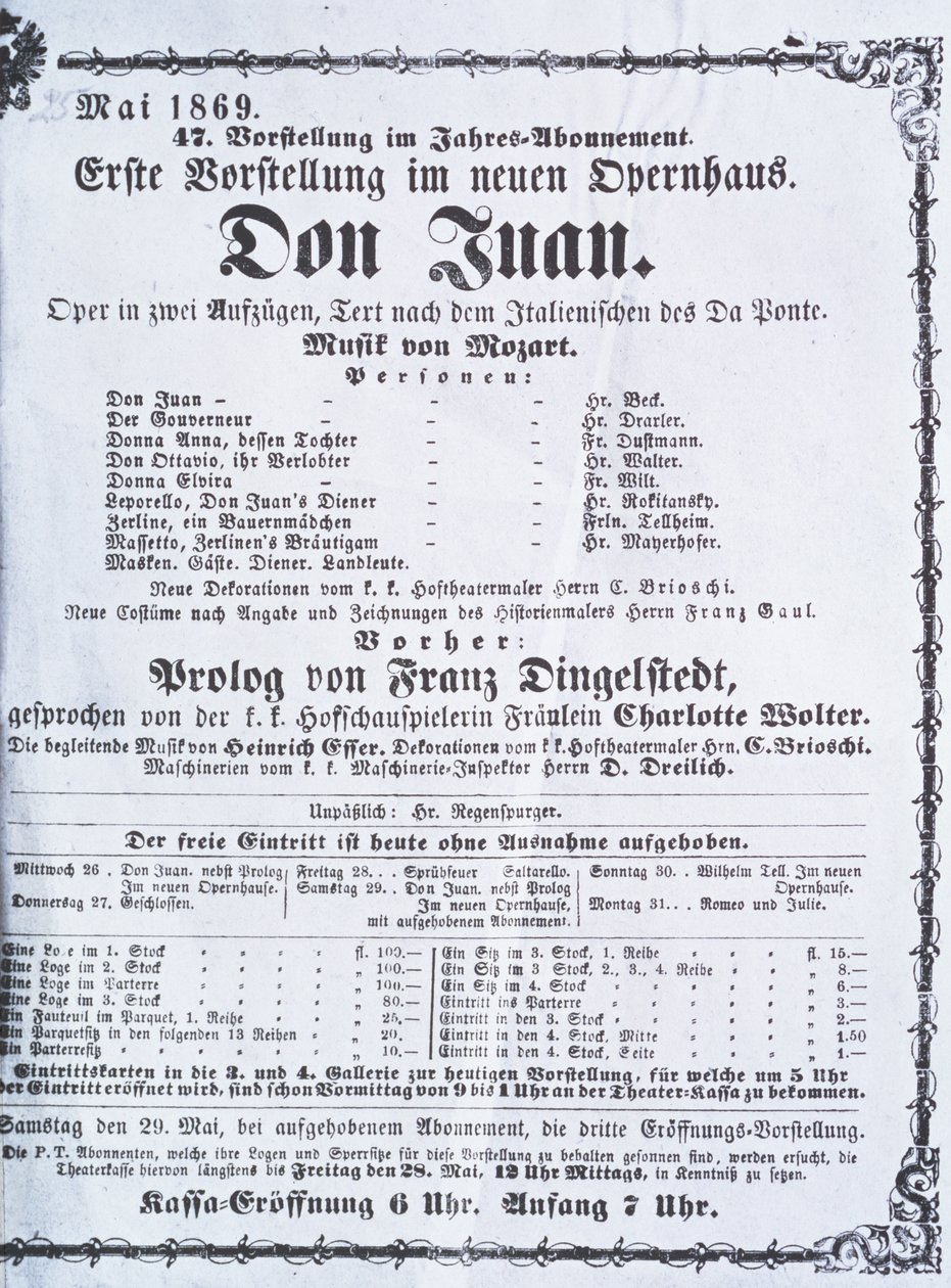 Plakat, das eine Aufführung von 