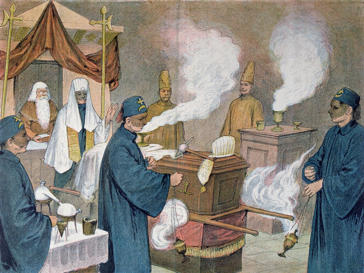 Beerdigung in einer Freimaurerloge in Österreich, 1897 von Austrian School