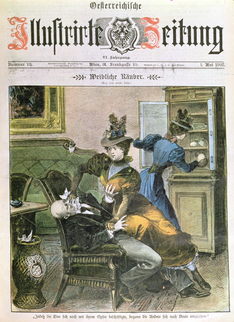 Damenräuber, Titelseite der Illustrierten Zeitung, Mai 1897 von Austrian School