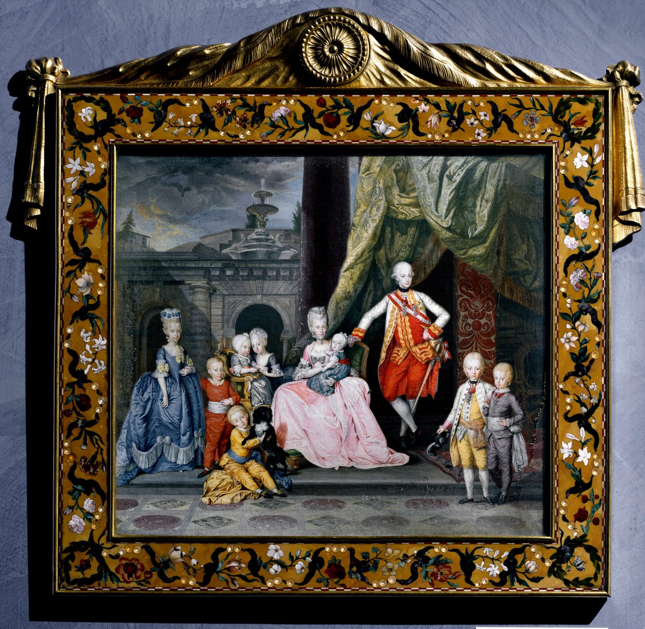 Porträt von Pierre-Leopold von Habsburg-Lothringen mit seiner Familie von Austrian School