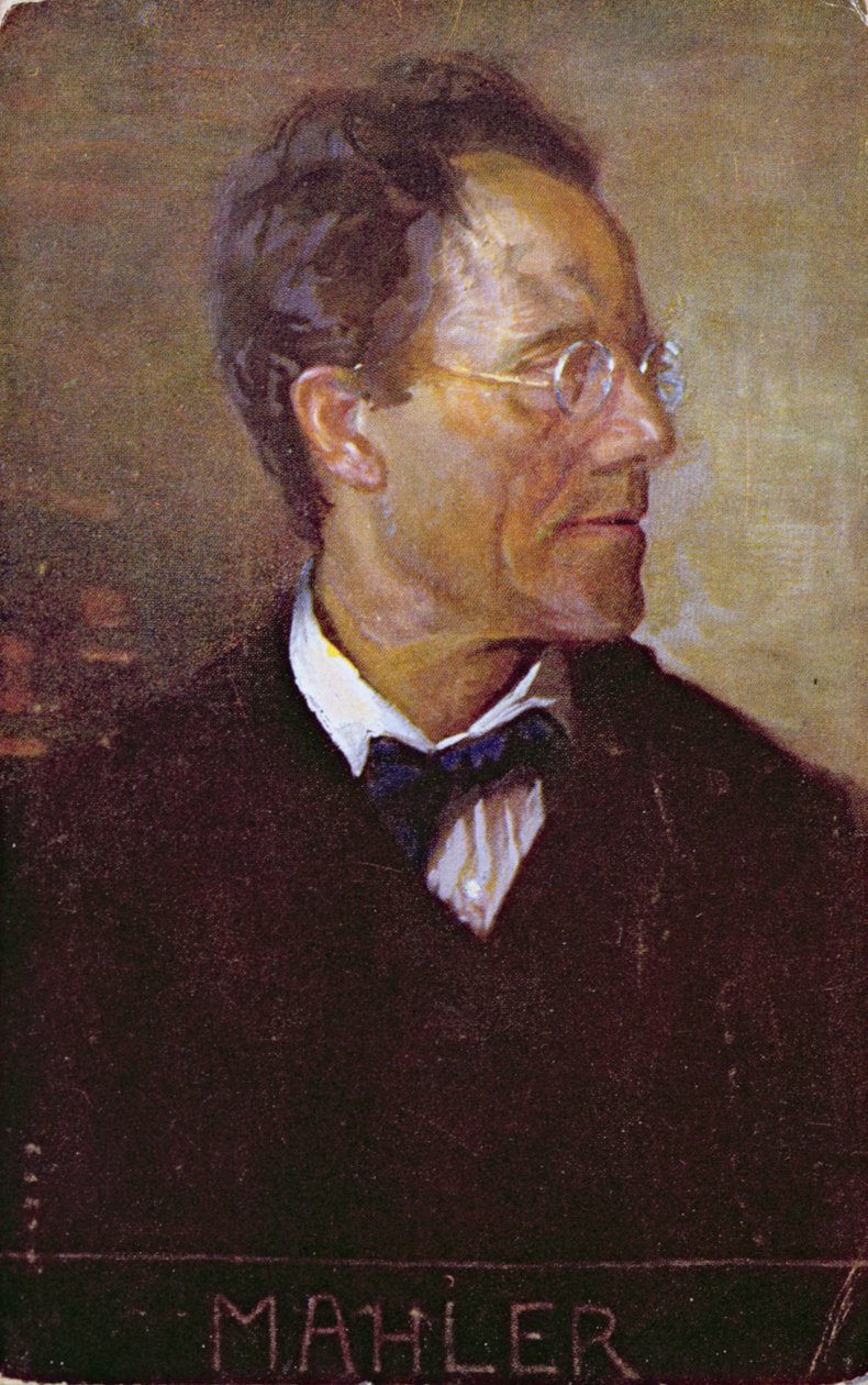 Postkarte mit einem Porträt von Gustav Mahler (1860-1911) ca. 1910 von Austrian School