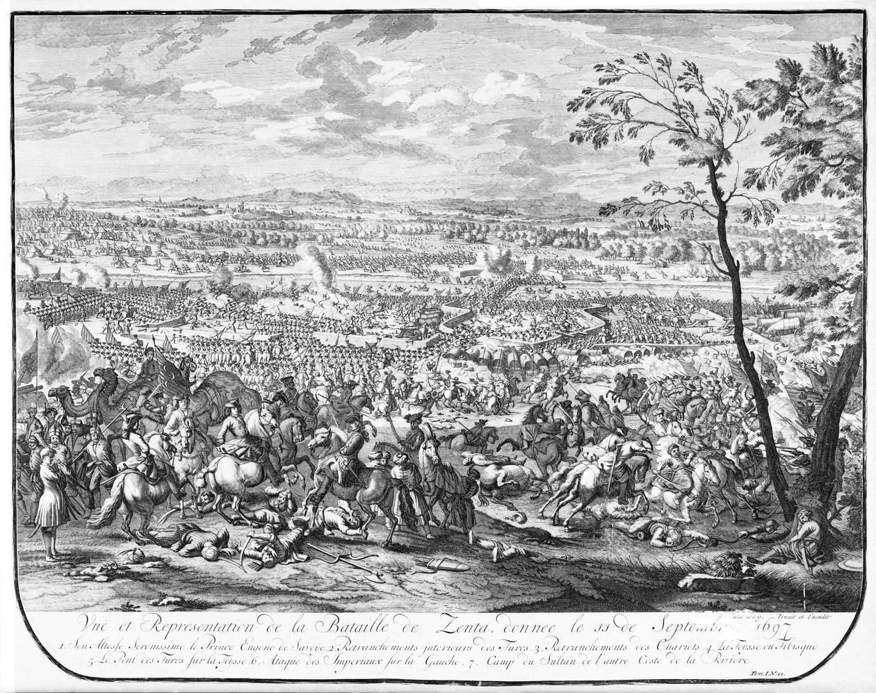 Die Schlacht von Zenta, 1697 von Austrian School