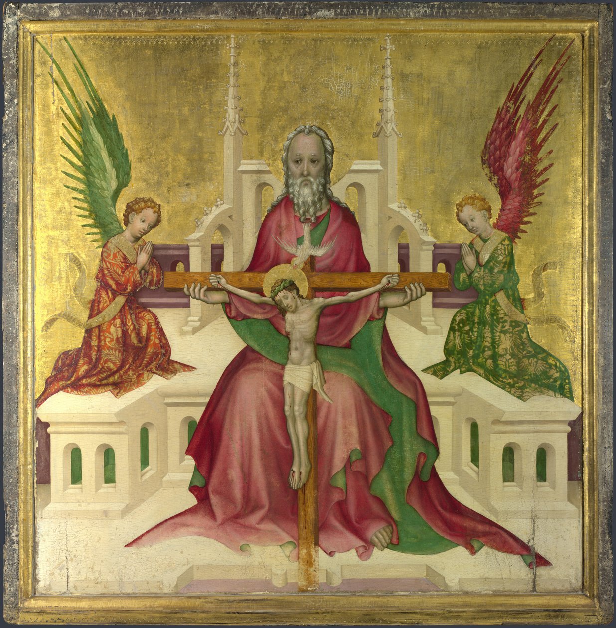 Die Dreifaltigkeit mit dem gekreuzigten Christus, ca. 1410 von Austrian master