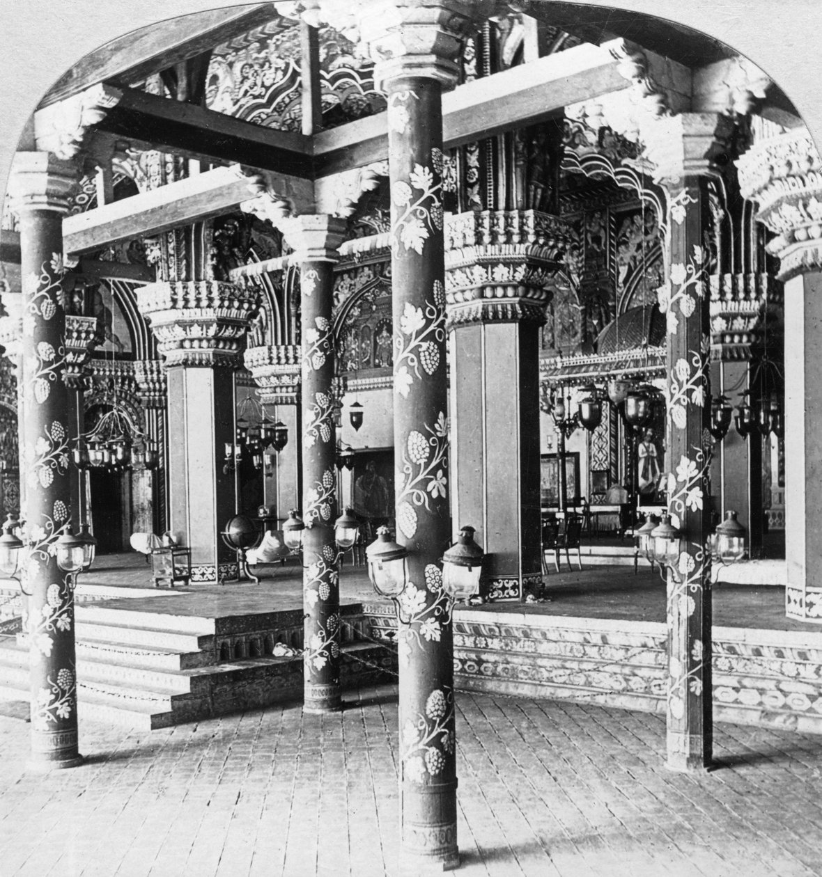 Die Mahratta Durbar Halle, Palast der Prinzessin von Tanjore, Tanjore Thanjavur, Indien, 1901 von B. L. Singley