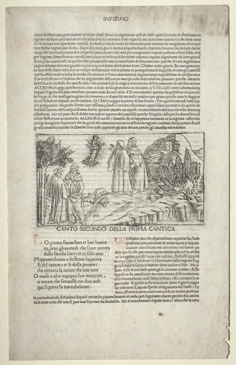 Dante und Virgil mit der Vision von Beatrice, ca. 1481-1485 von Baccio Baldini