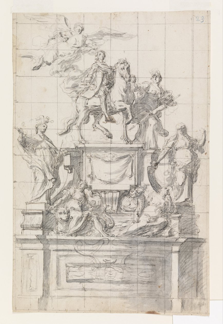 Entwurf für ein Denkmal für Kaiser Karl VI. von Neapel von Baldassare De Caro