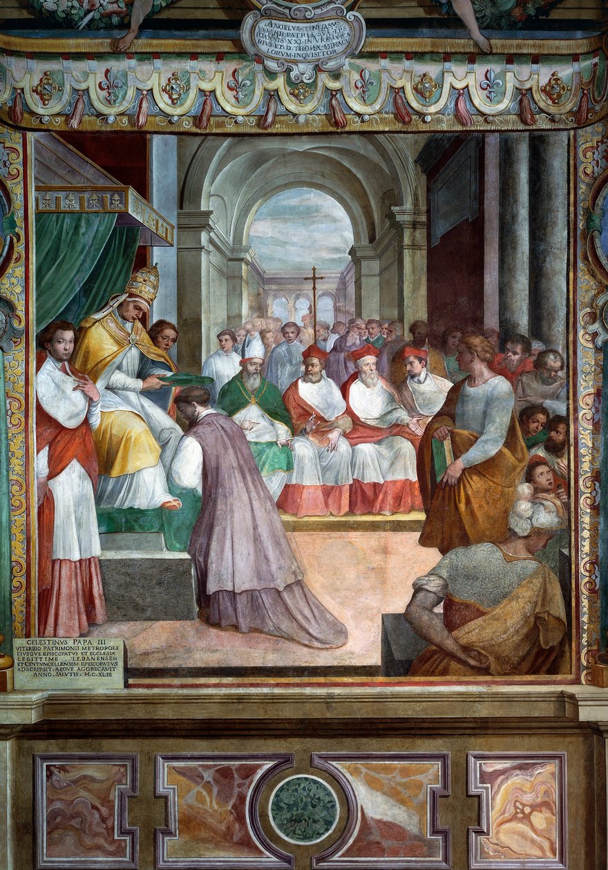 Celestine III. weiht den ersten Bischof von Viterbo (Detail) von Baldassare Croce