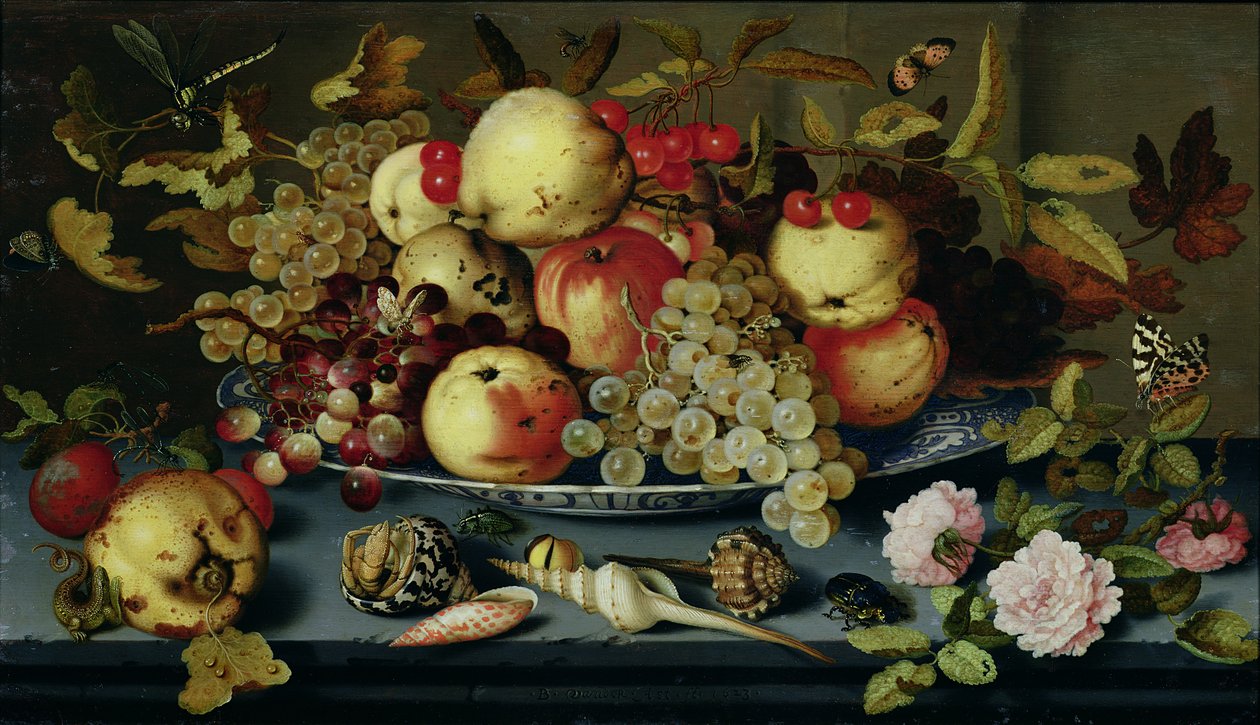 Stillleben mit Obst, Blumen und Meeresfrüchten von Balthasar van der Ast