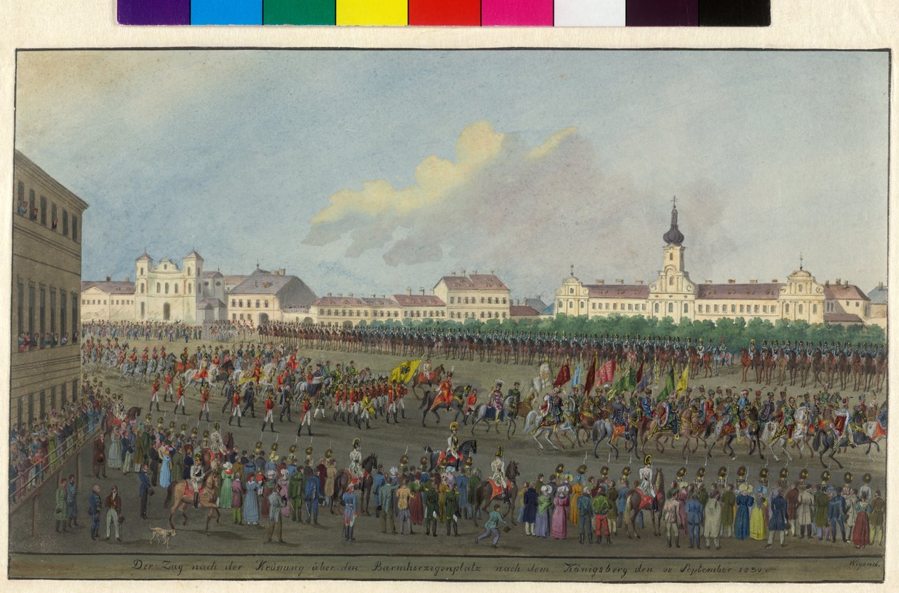 Krönungsprozession von Kaiser Ferdinand I. zur Krönung zum König von Ungarn 1830 von Balthasar Wigand